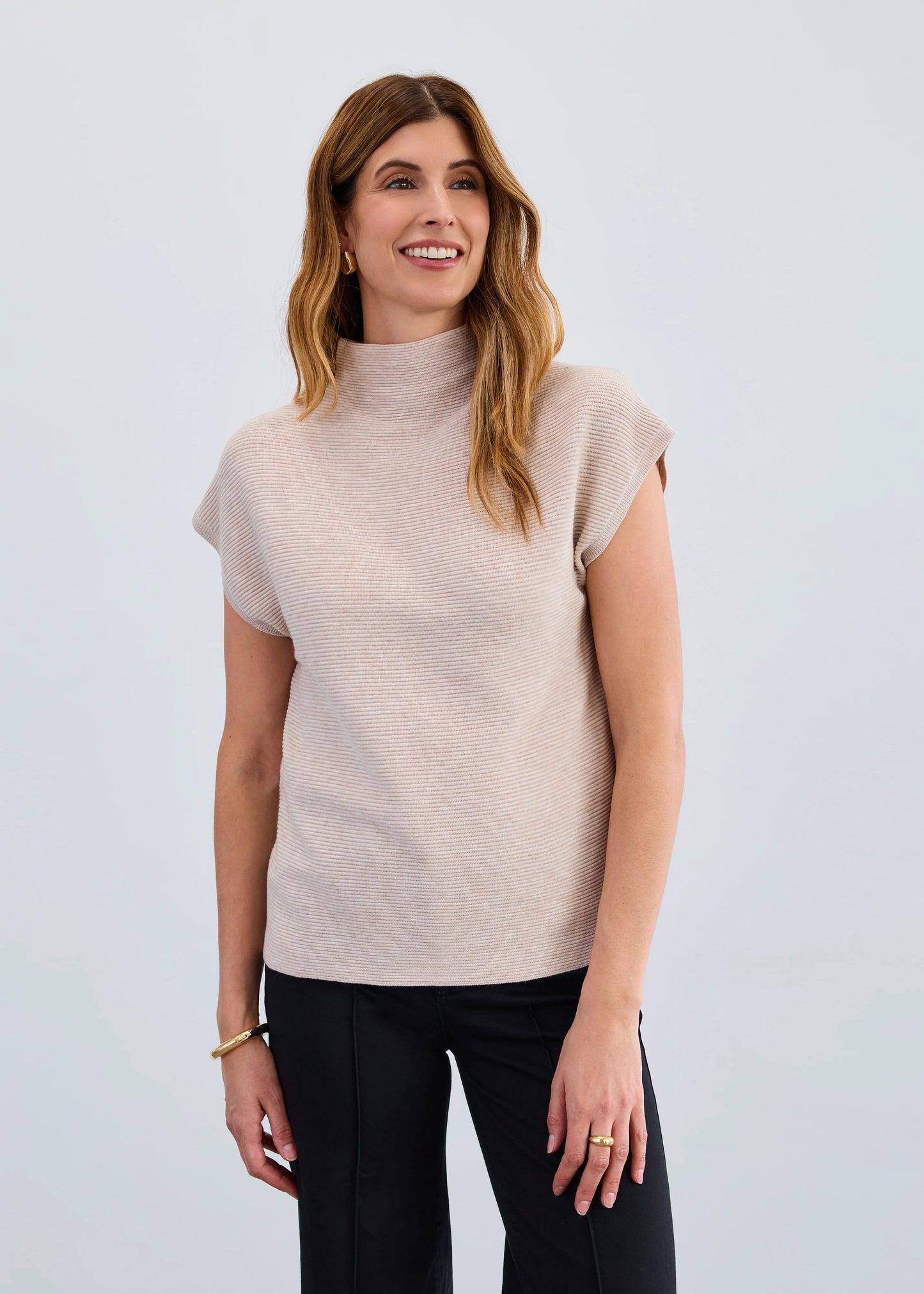 Ottoman Cap Sleeve Sweater