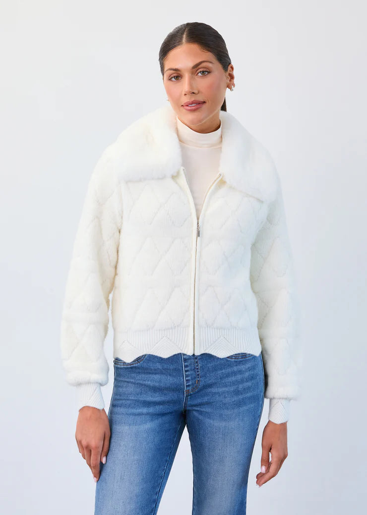 Detachable Collar Sweater Bomber