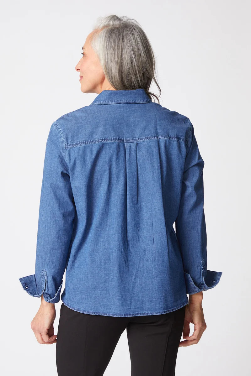 Perfect Travel Denim Shaped Hem Shirt