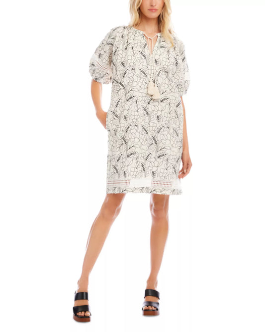 Puff Sleeve Tassel Dress