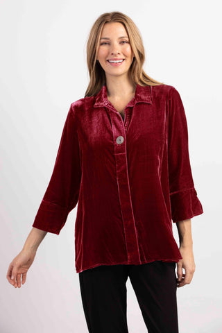 Velvet Swing Shirt - Cranberry