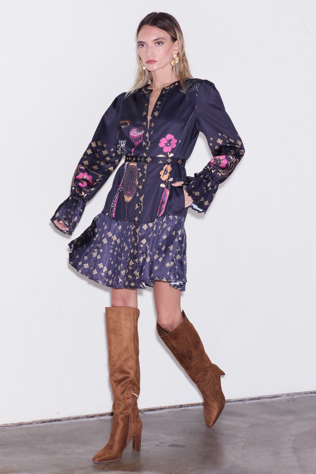 Dakoa Engineer Print Mini Dress