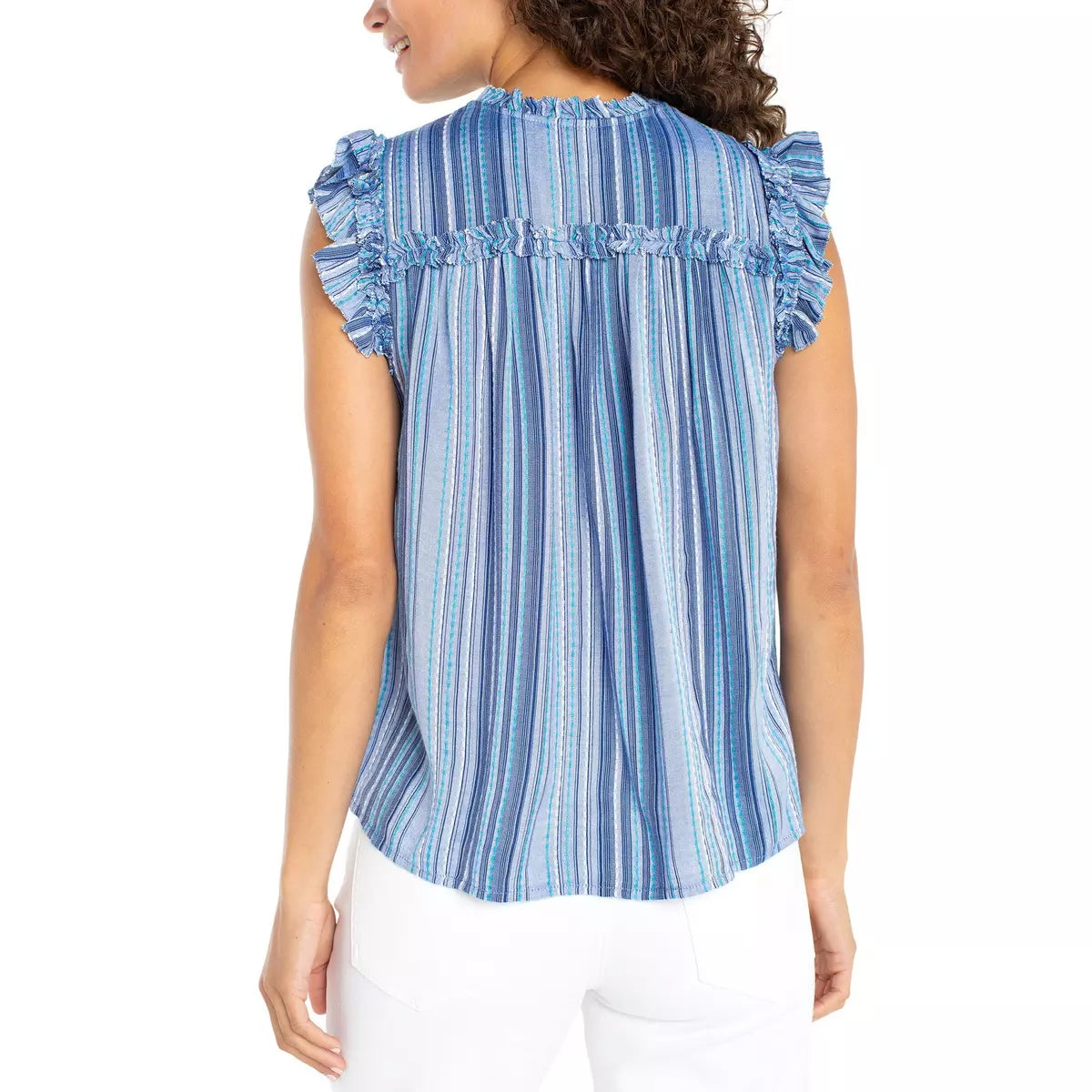 Flutter Sleeve Ruffled Woven Top