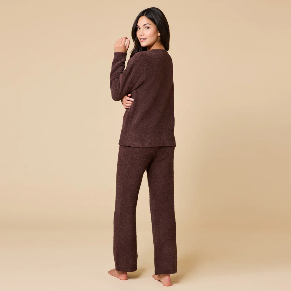 Solid Marshmallow V-Neck Lounge Set