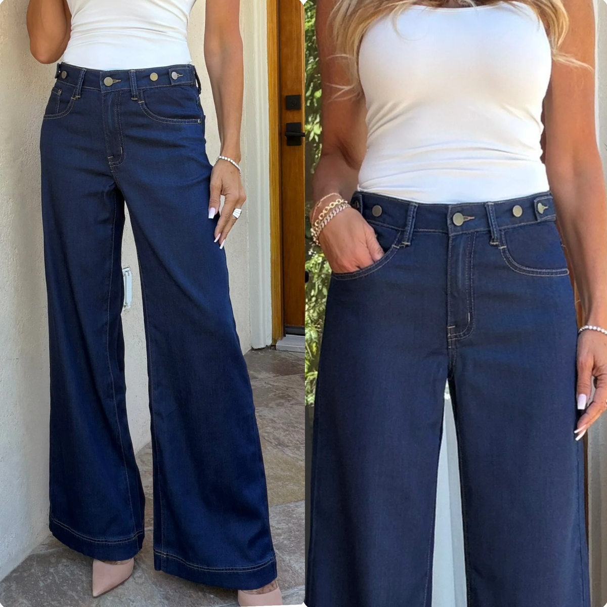 Jodi Wide Leg Jean in Dark Denim