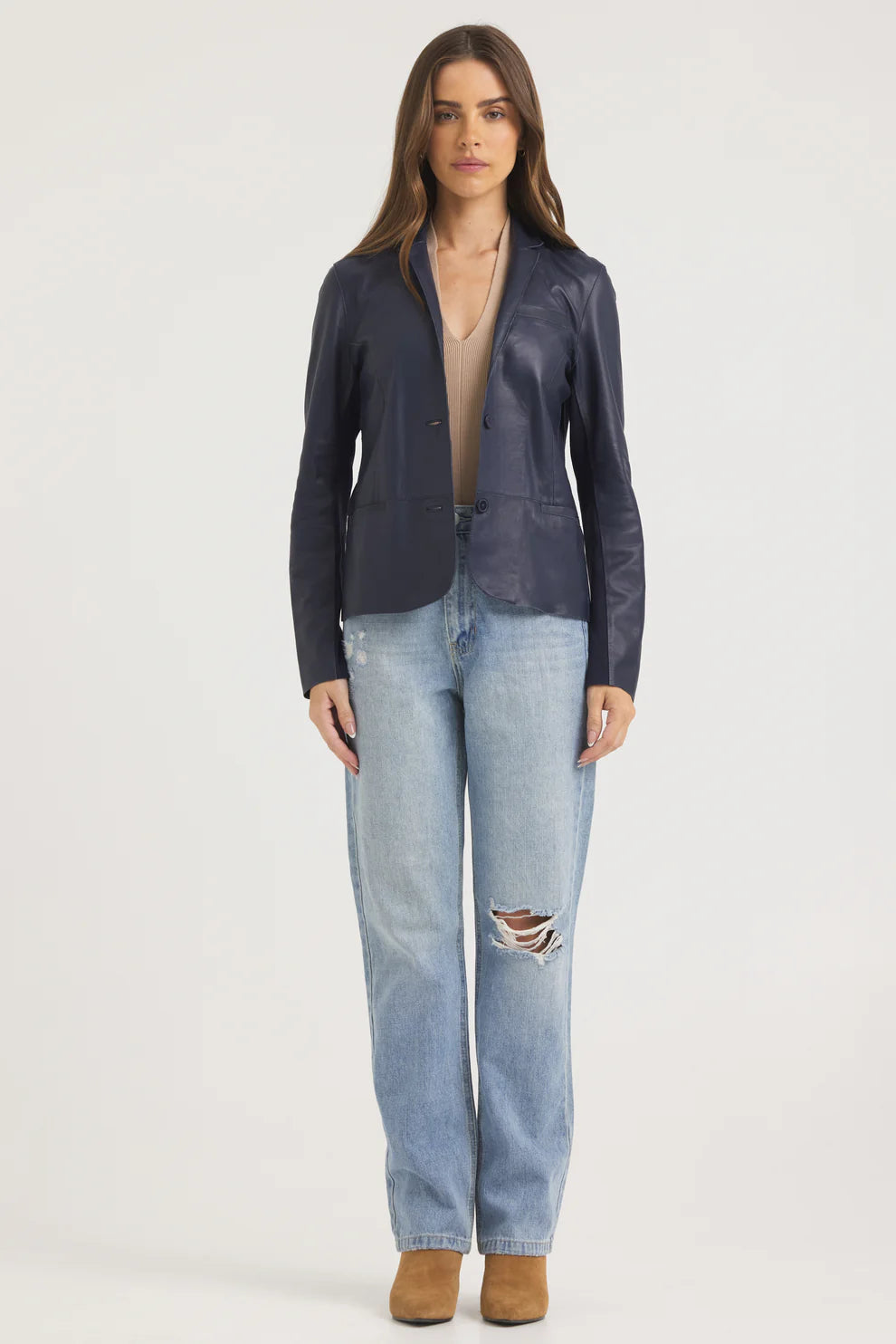 Allison Burnished Leather Jacket