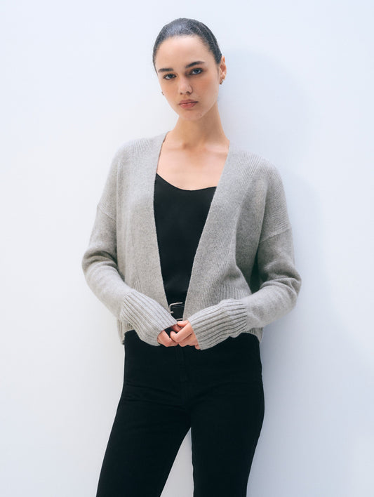 Cashmere Open-Front Cardigan