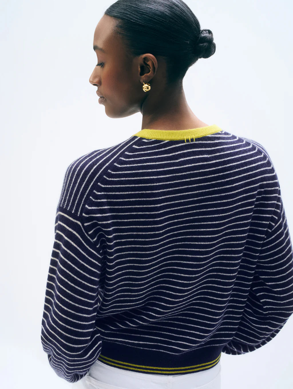 Cashmere Striped Crewneck Sweater