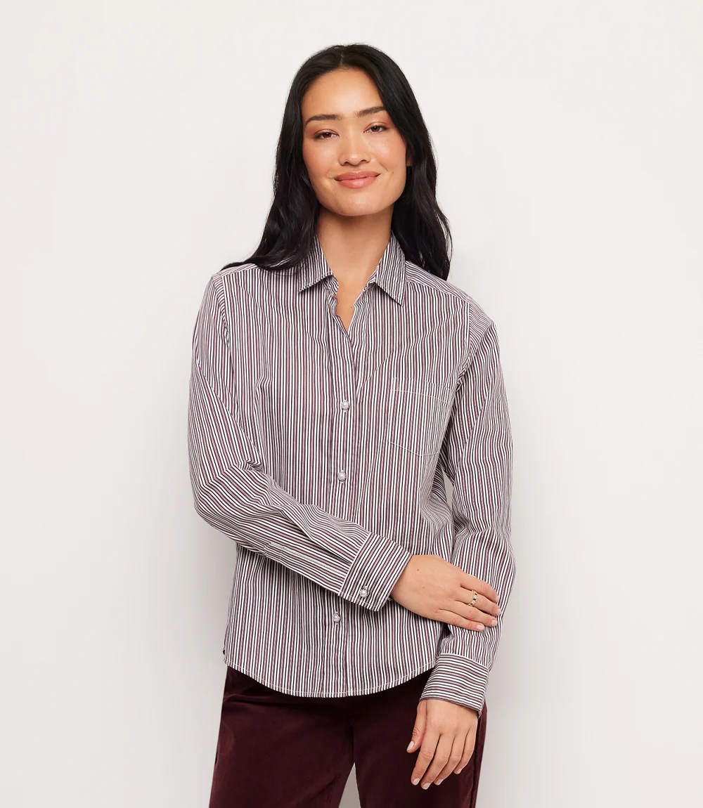 Stripe Long Sleeve Button Up Shirt