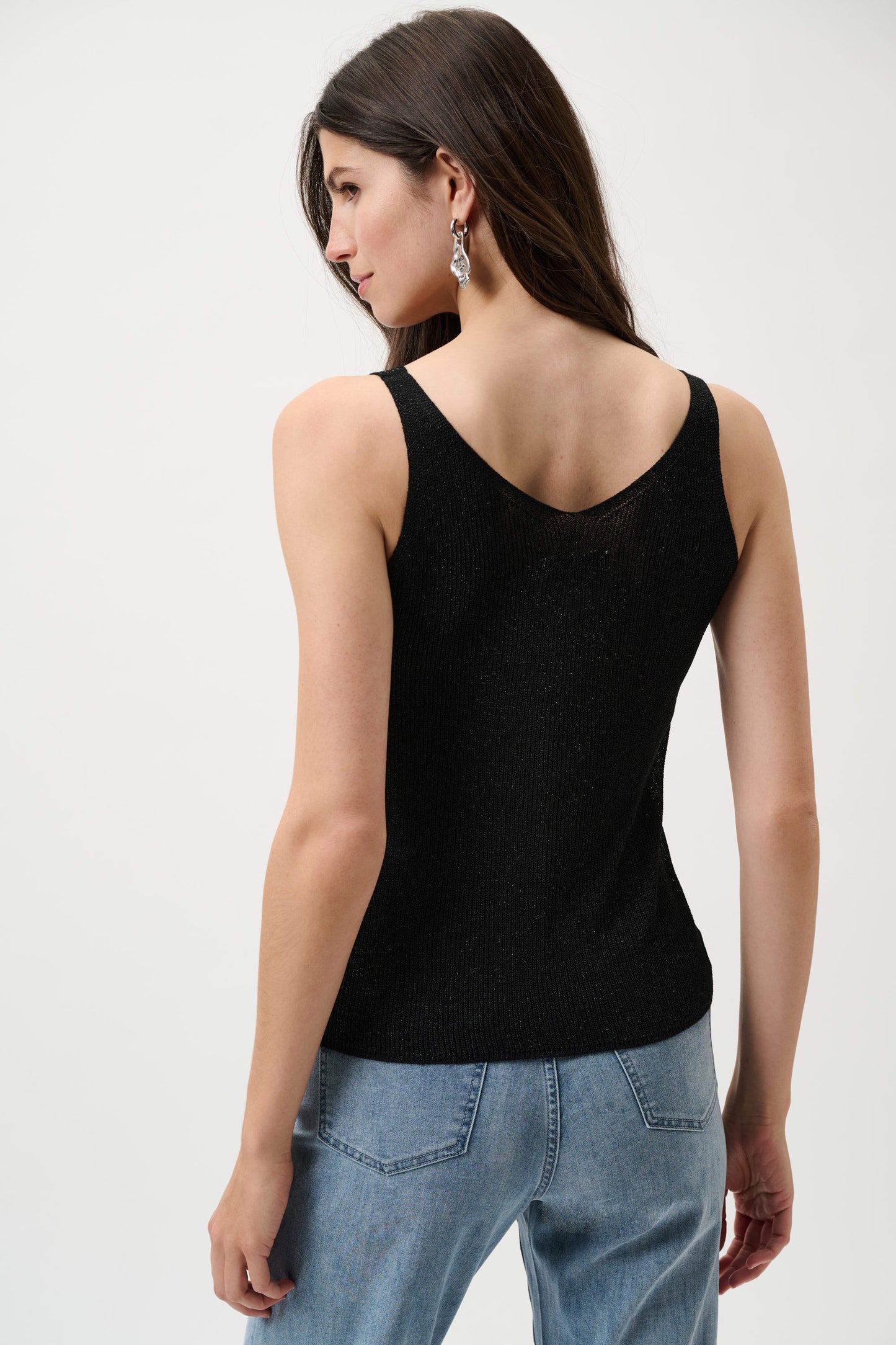Metallic Knitted  Camisole with Rhinestones
