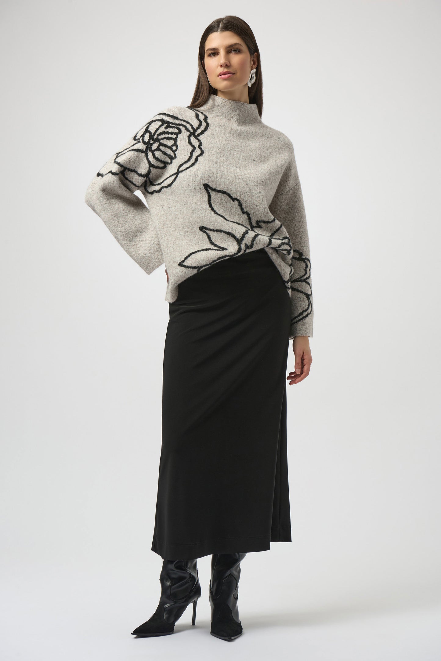 Silky Knit Pull On Maxi Skirt