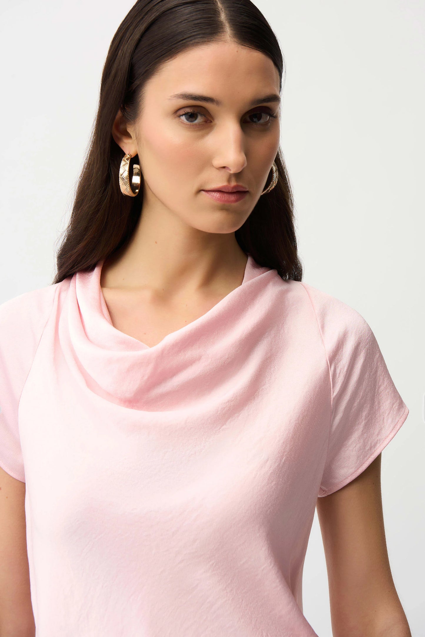 Satin Top with Cowl Neckline