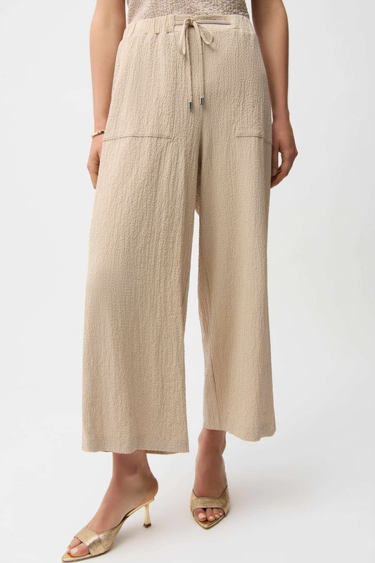 Seersucker Pull On Crop Pants