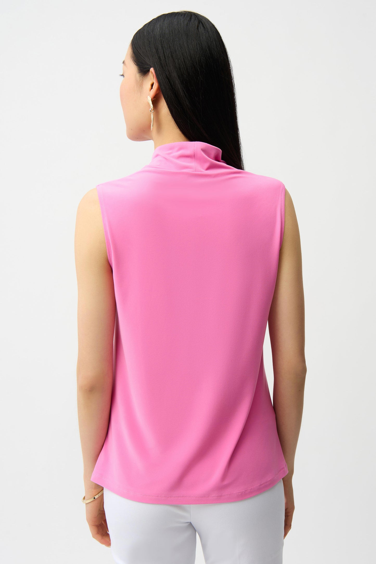 Silky Knit Sleeveless V-Neck Trapeze Top