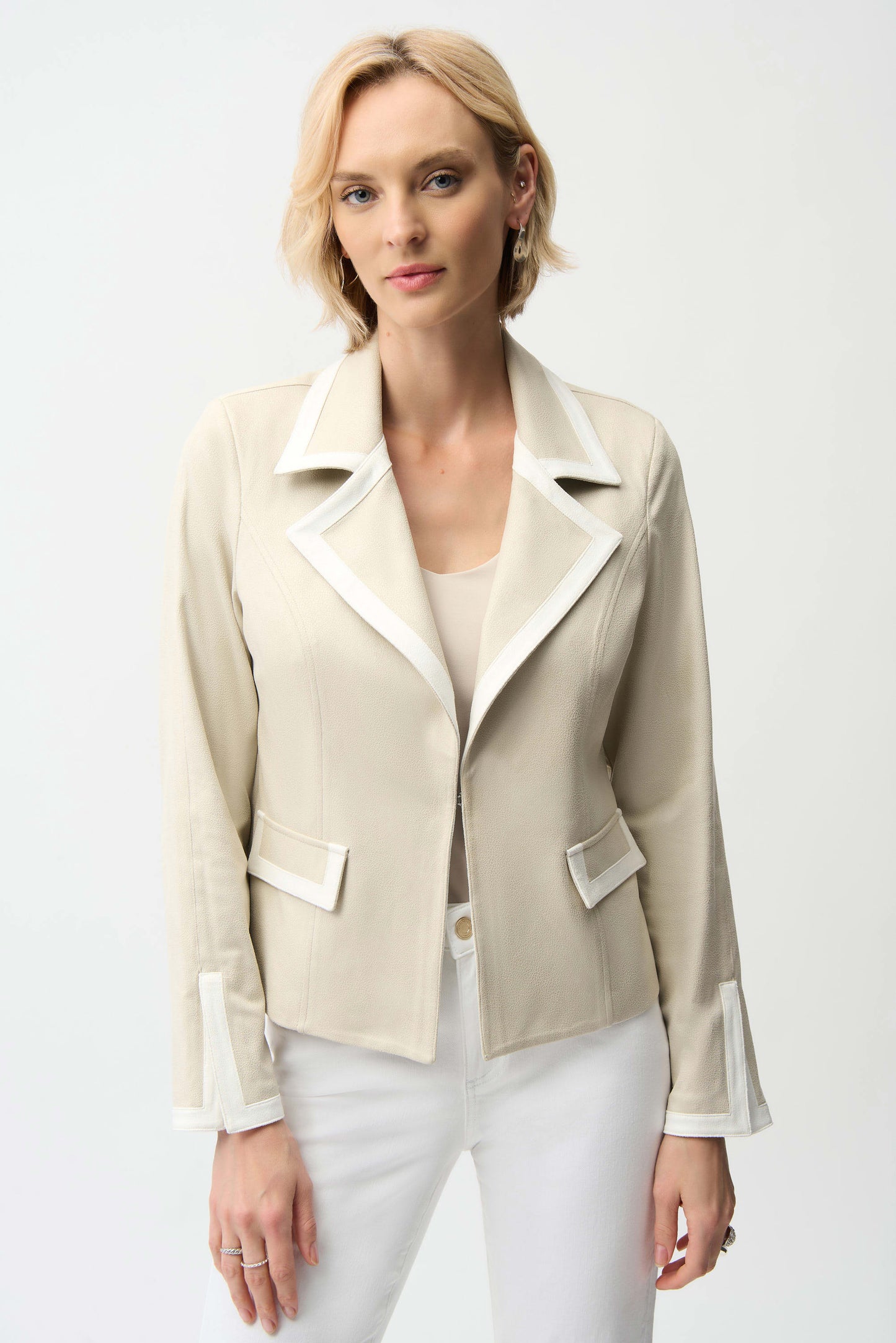 Foiled Faux Suede Fitted Jacket