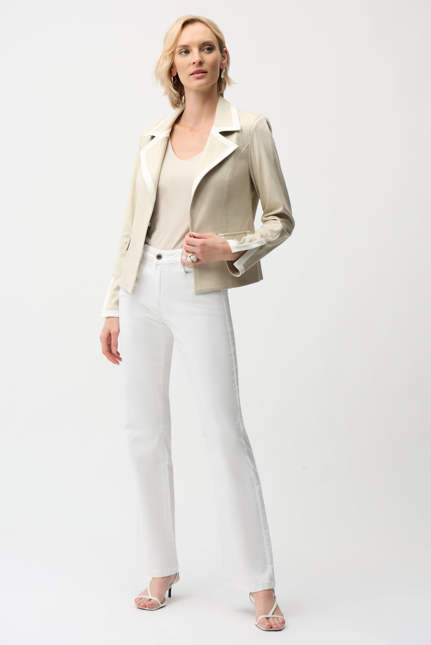 Foiled Faux Suede Fitted Jacket