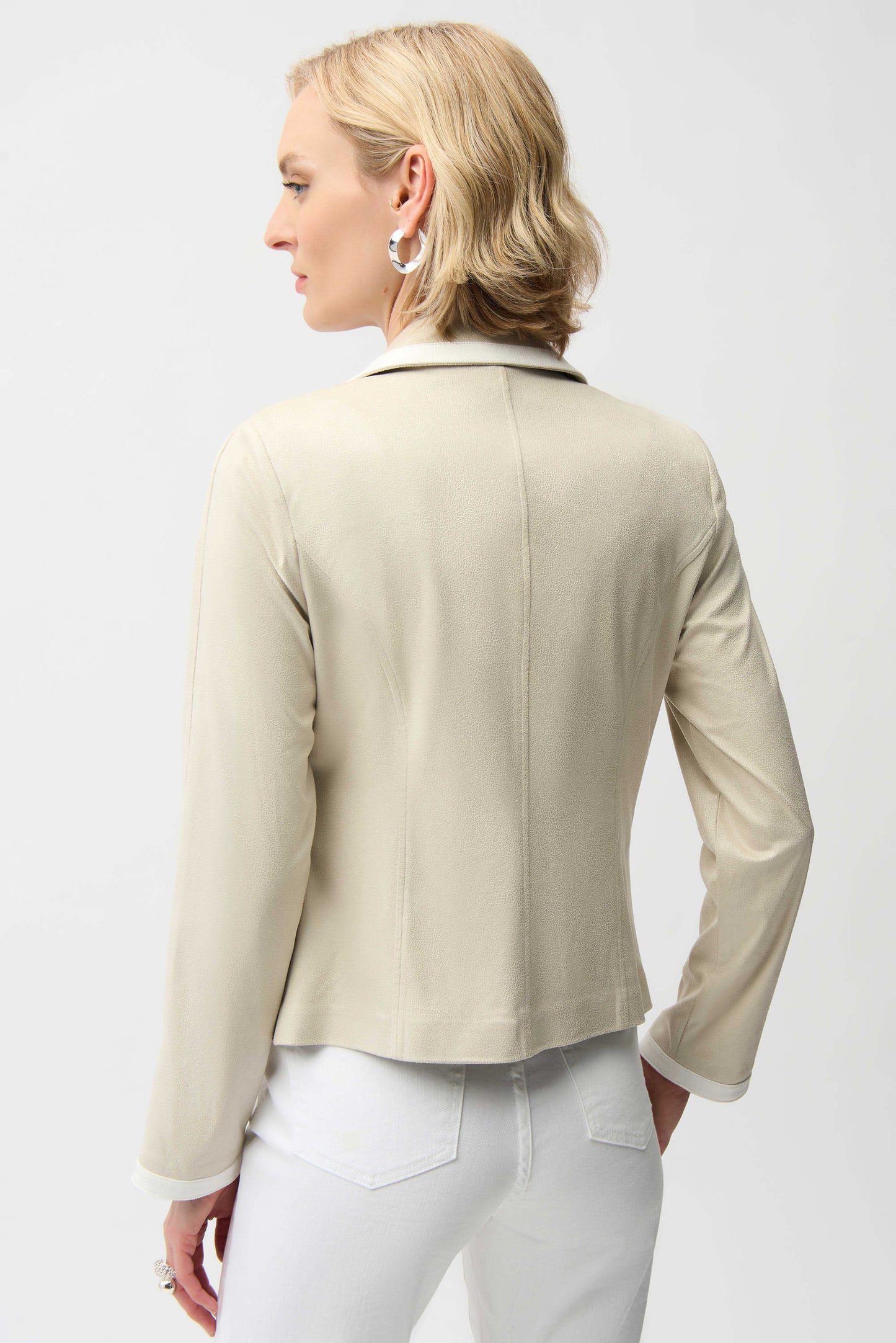 Foiled Faux Suede Fitted Jacket