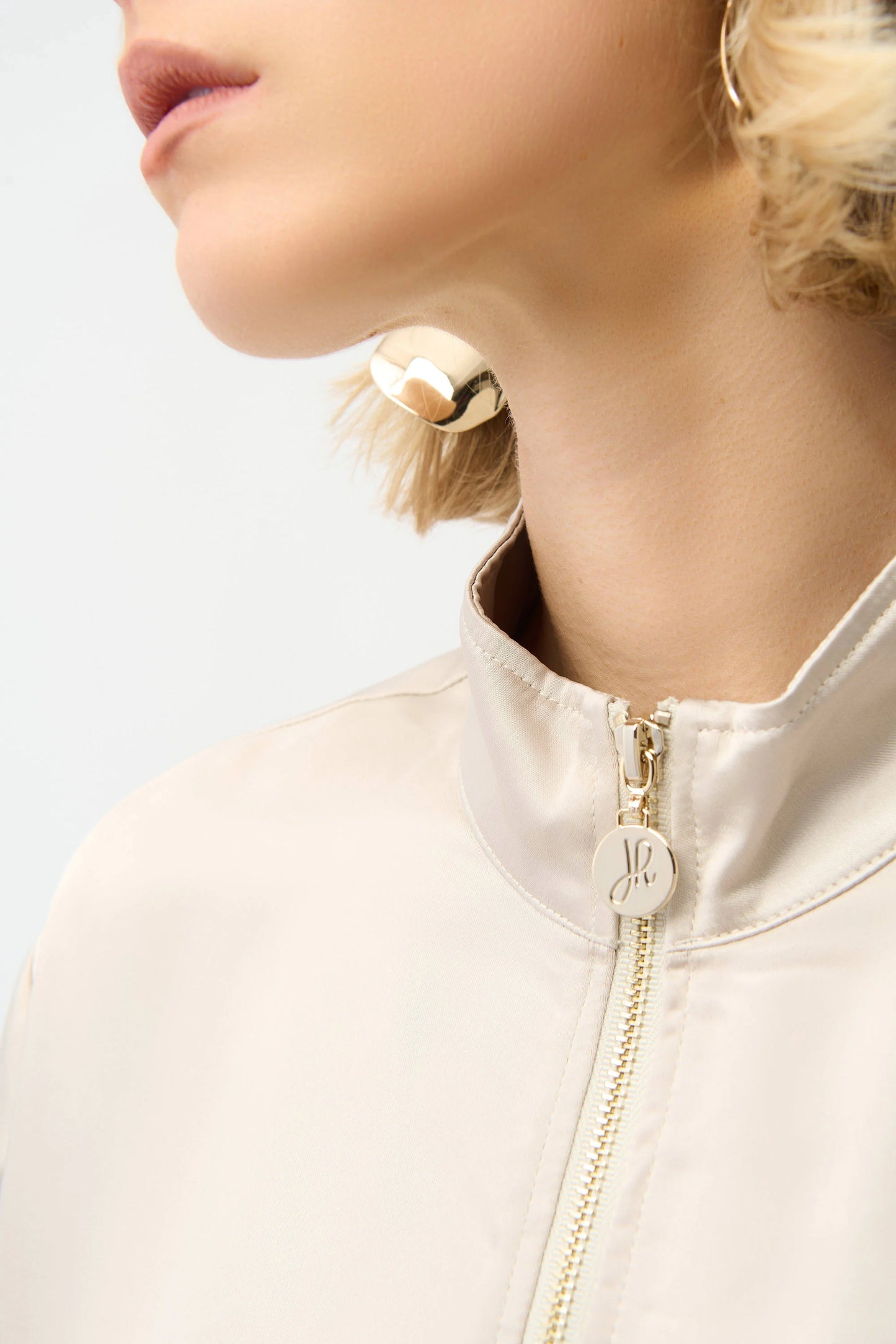Satin Boxy Blouson Jacket