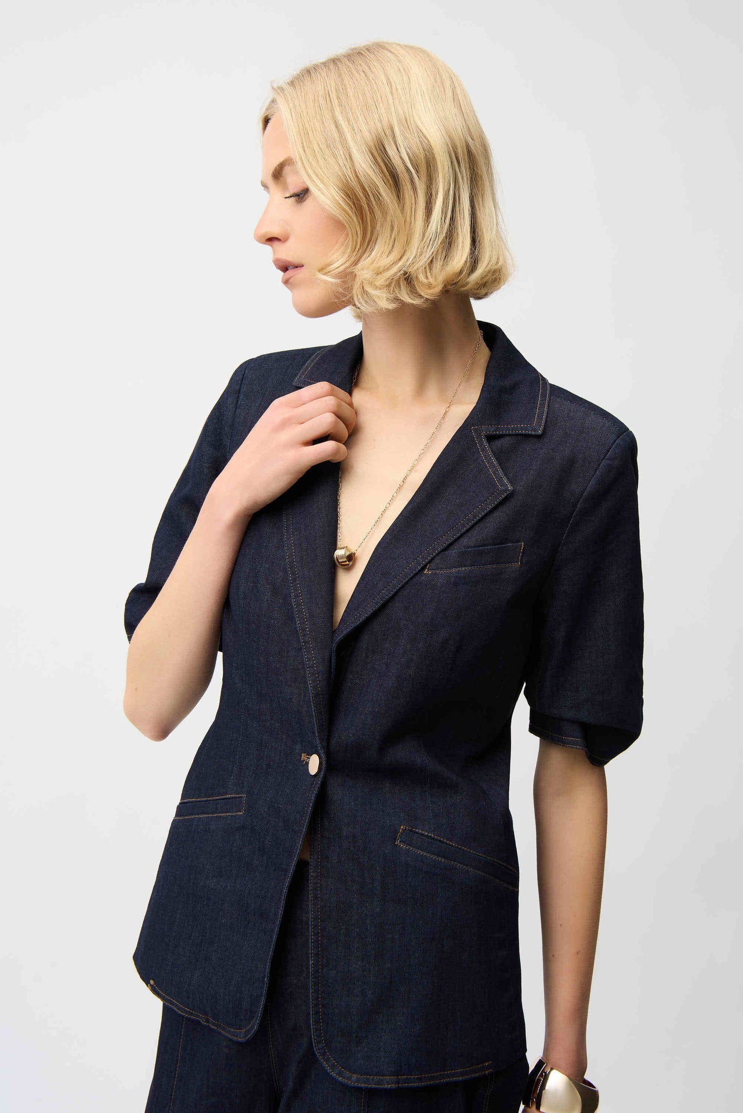 Denim Fitted Blazer