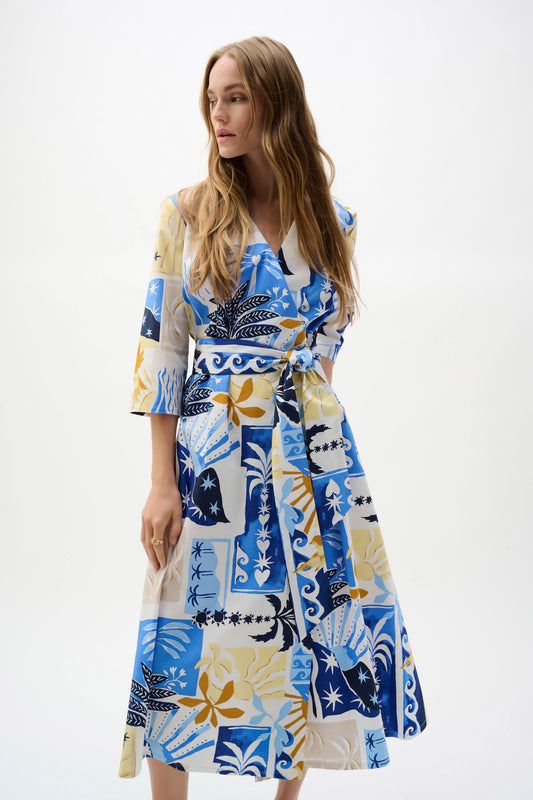 Tropical Print A-Line Dress