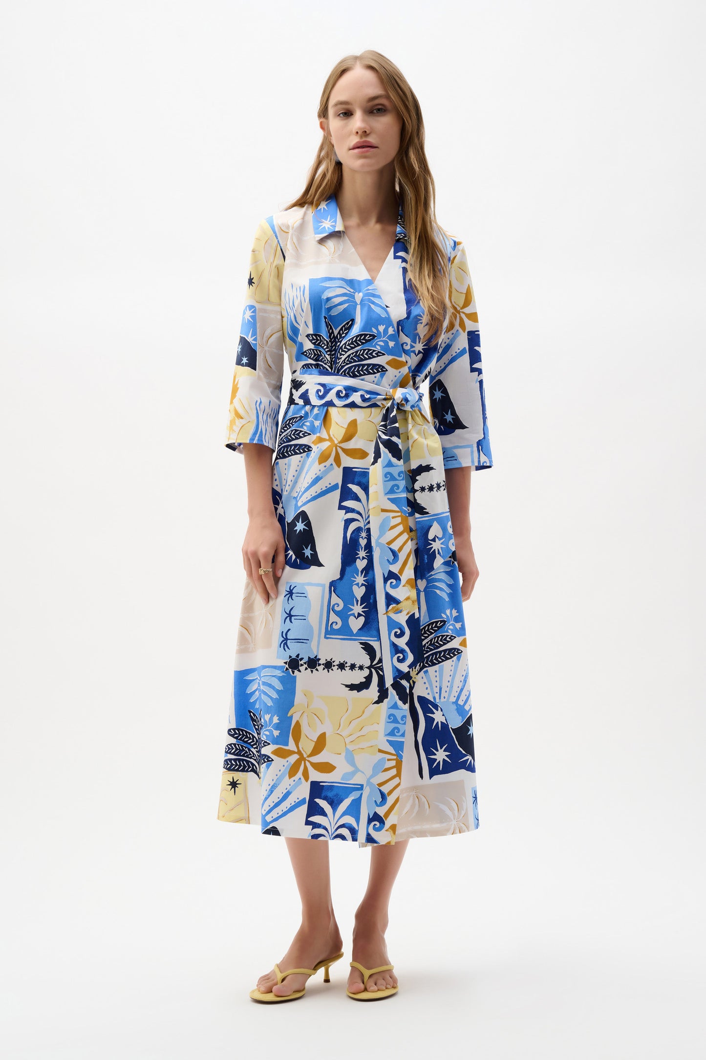Tropical Print A-Line Dress