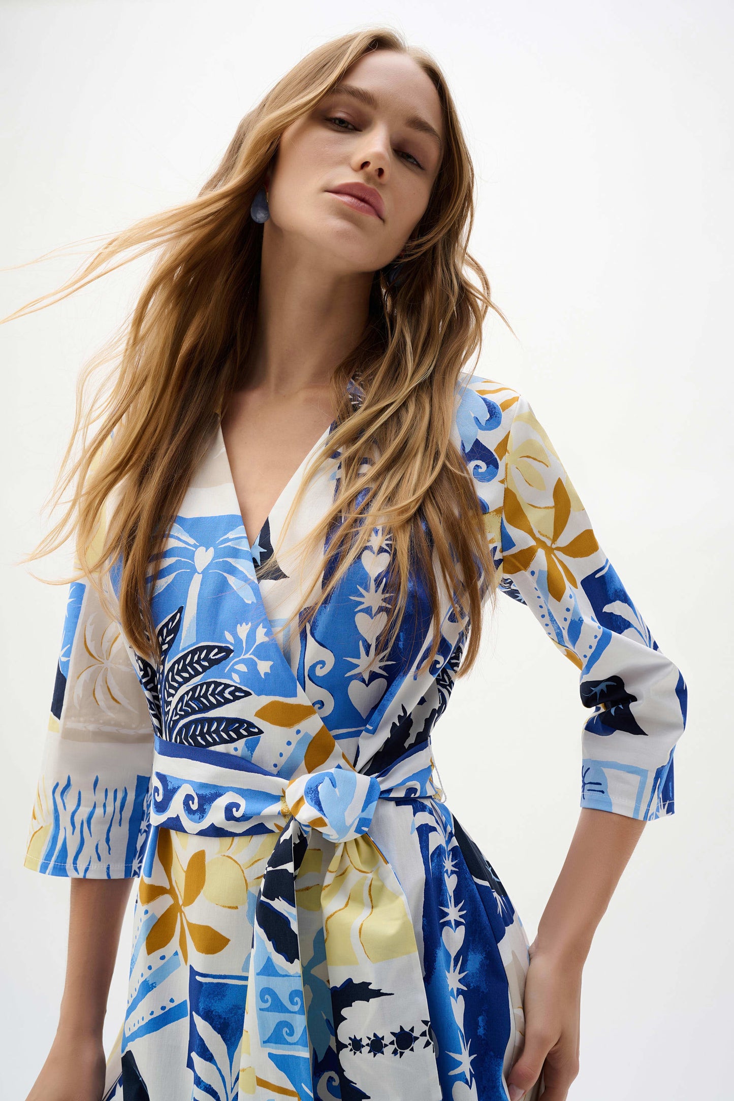 Tropical Print A-Line Dress