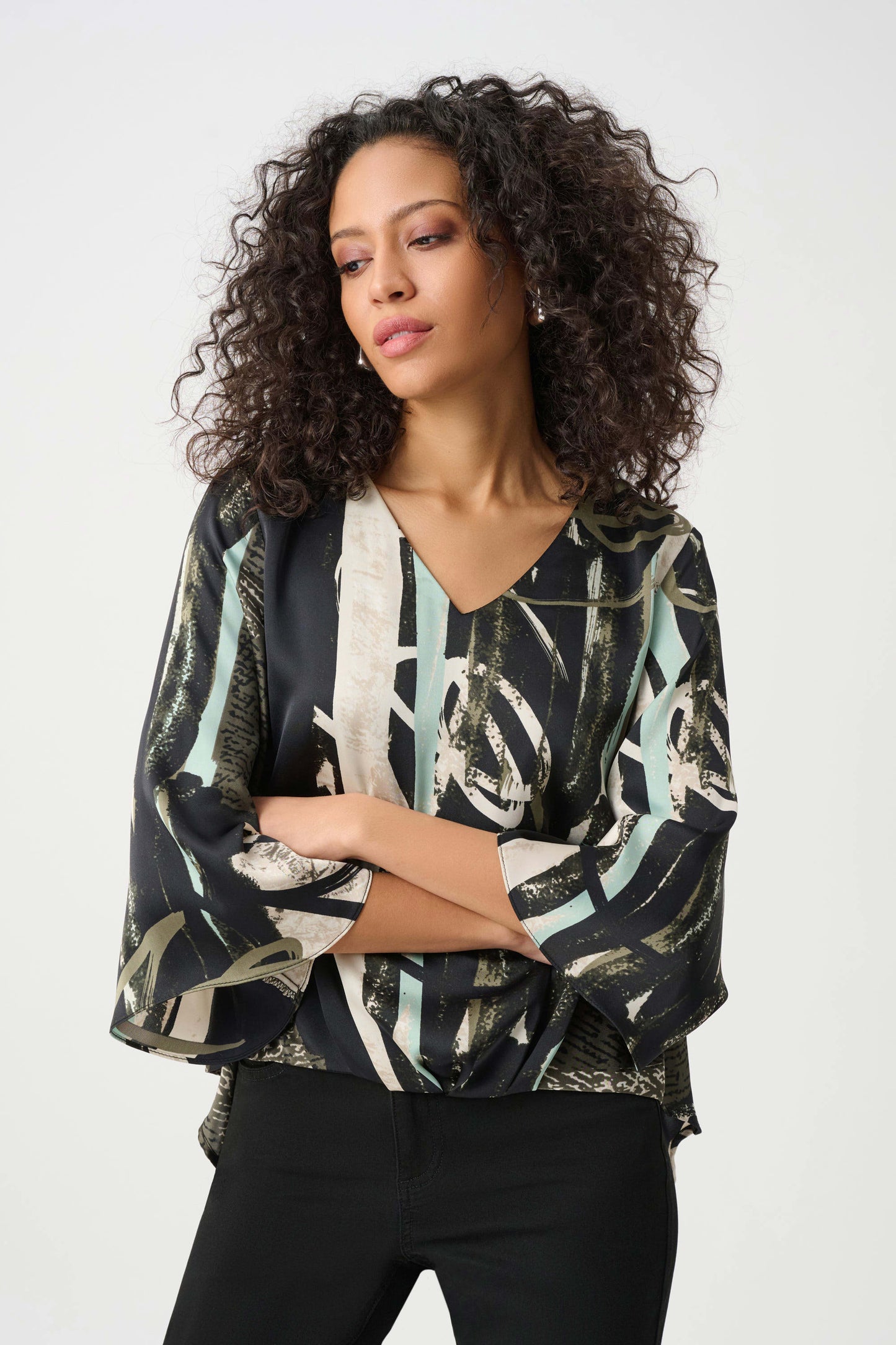 Recycled Satin Abstract Boxy Top