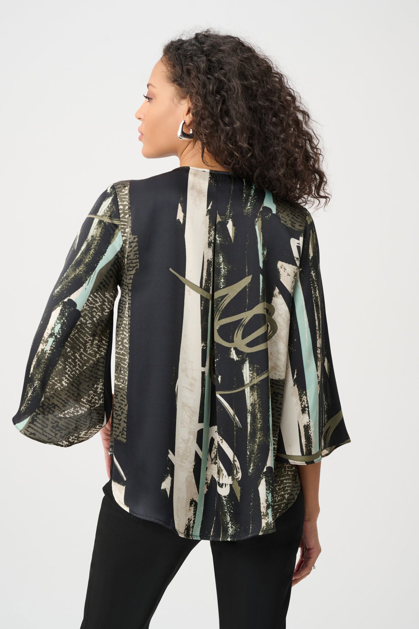 Recycled Satin Abstract Boxy Top