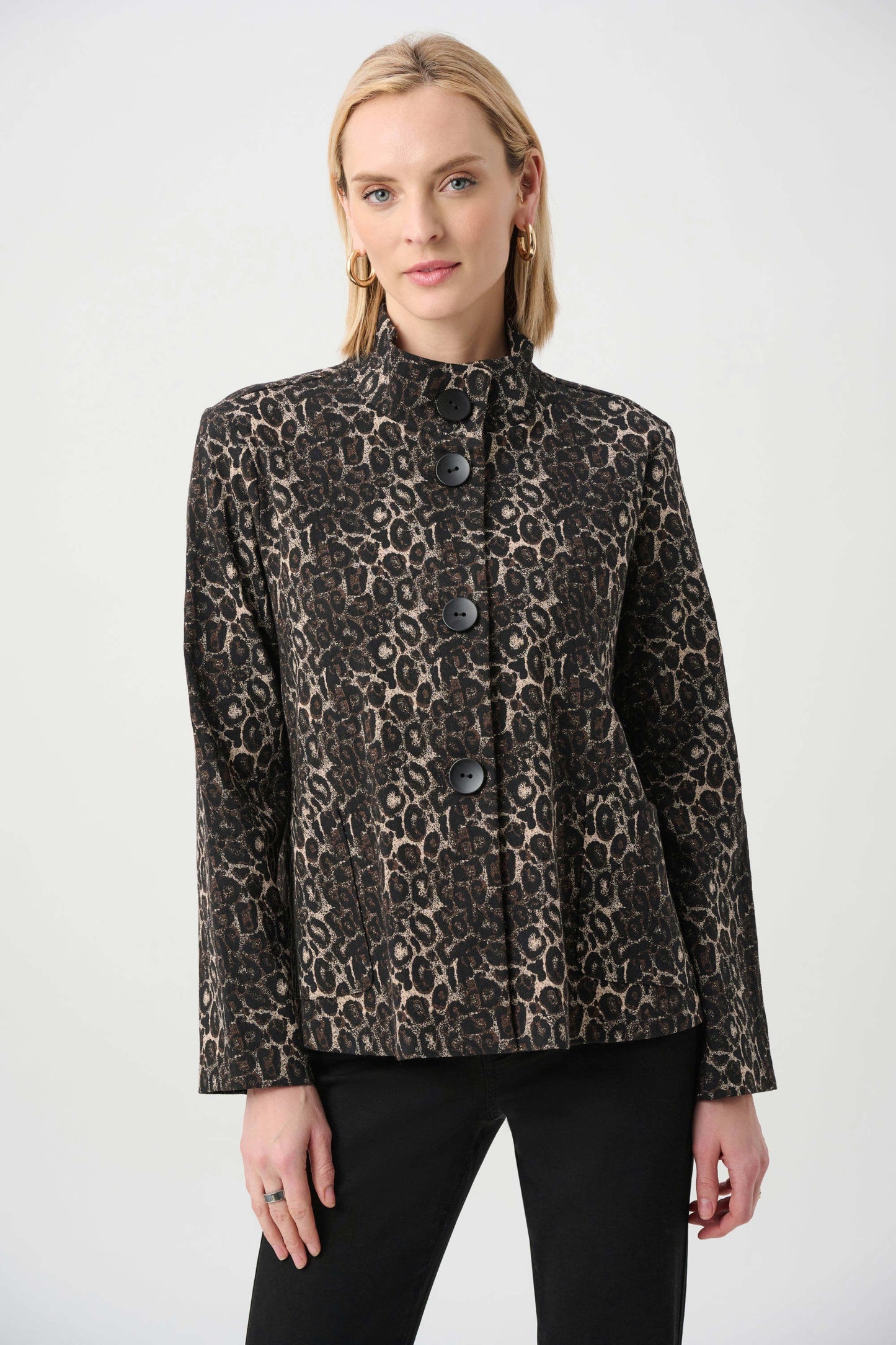 Jacquard Animal Print Trapeze Jacket