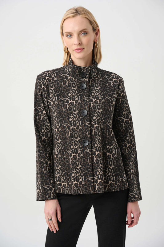 Jacquard Animal Print Trapeze Jacket