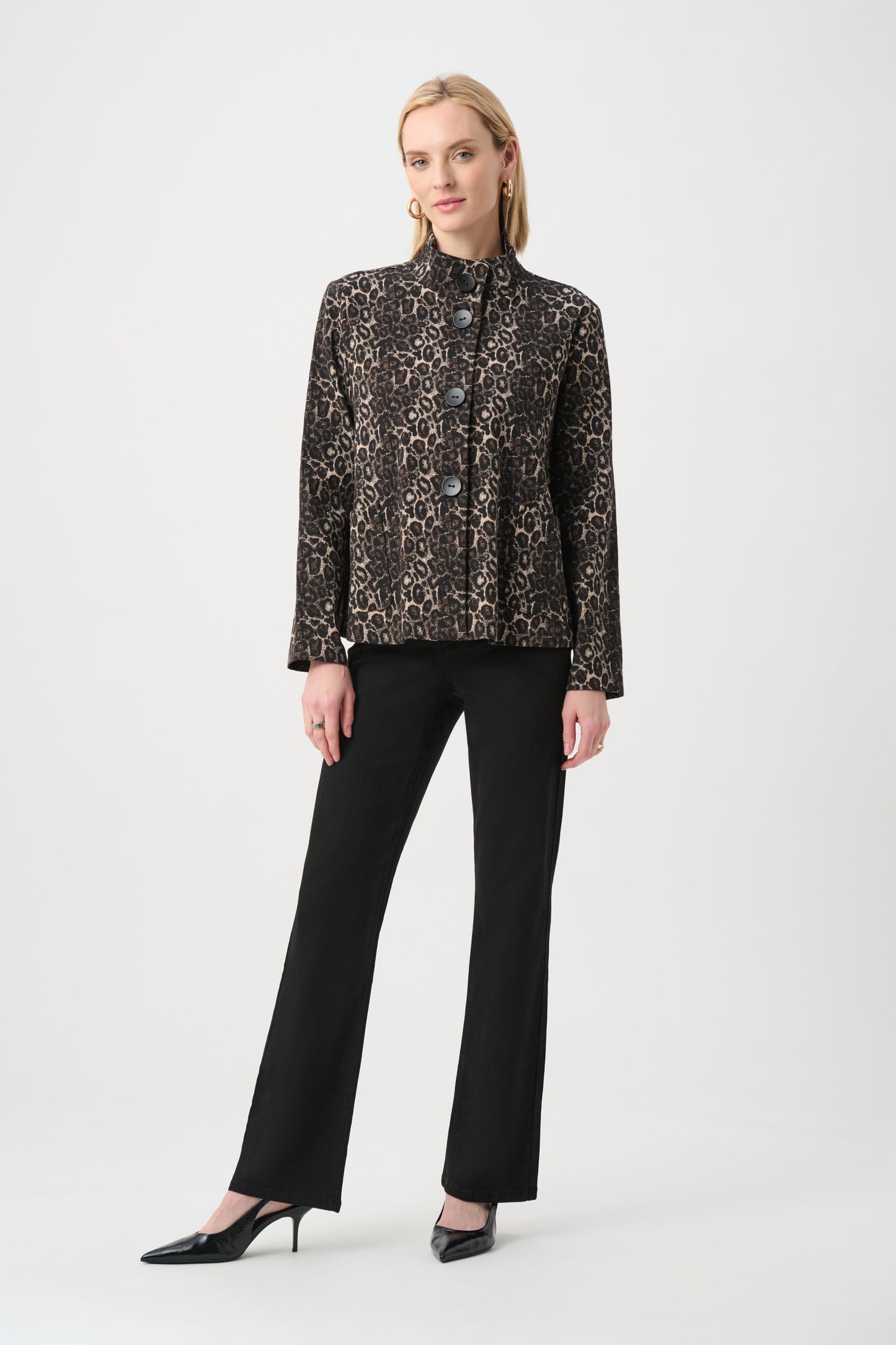 Jacquard Animal Print Trapeze Jacket