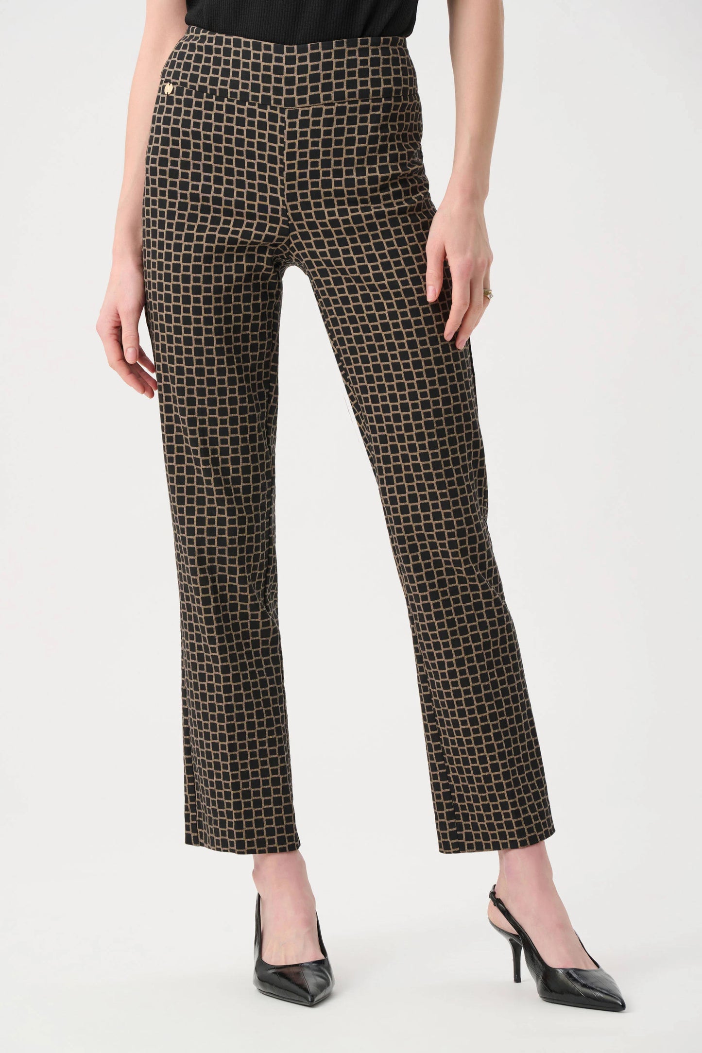 Geometric Jacquard Straight Pull On Pant