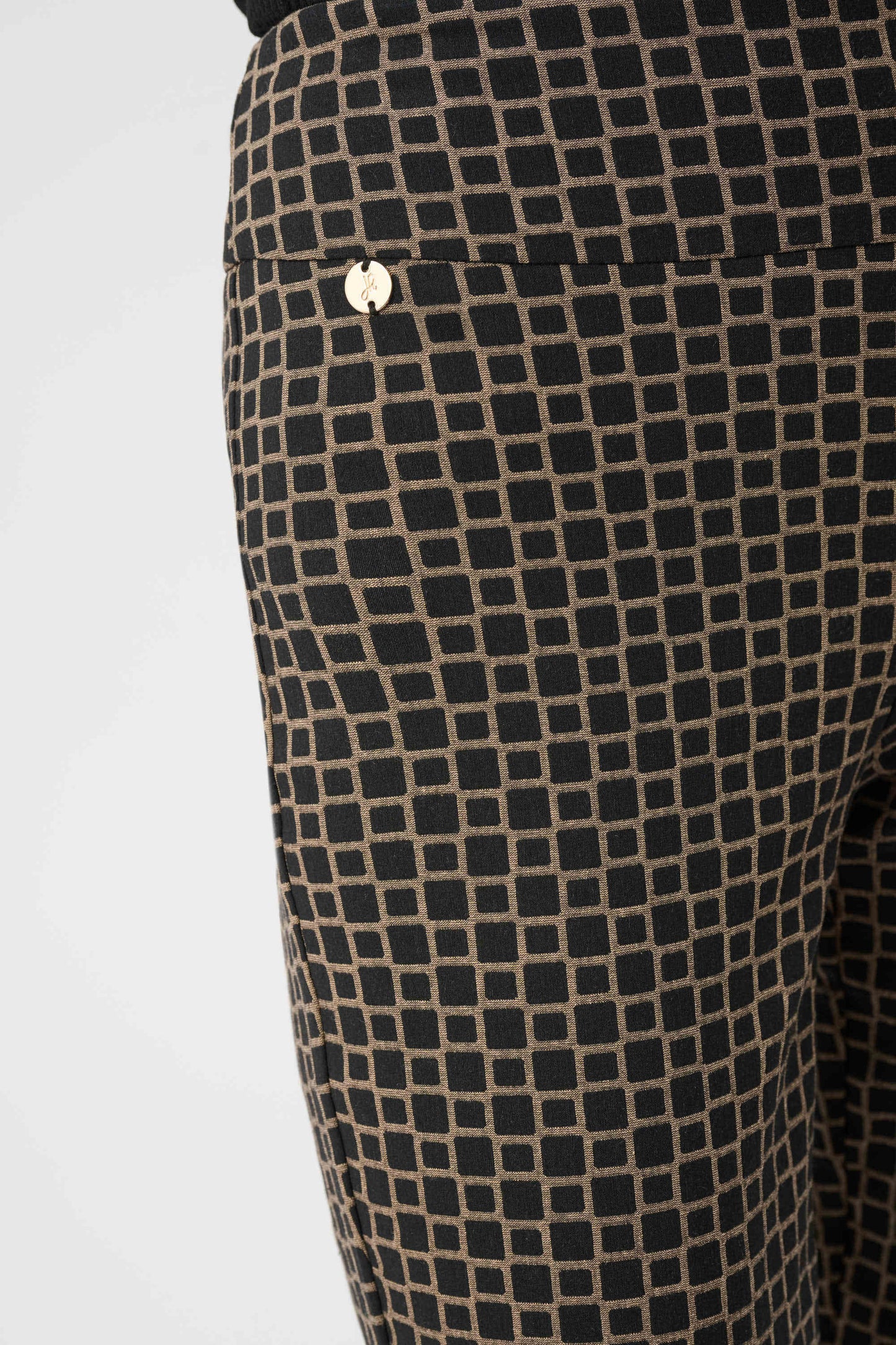 Geometric Jacquard Straight Pull On Pant