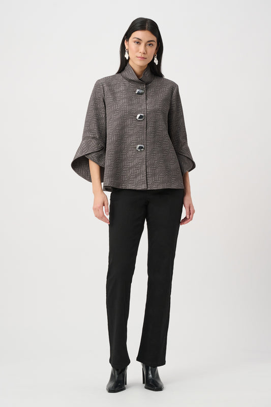 Geometric Jacquard Trapeze Jacket