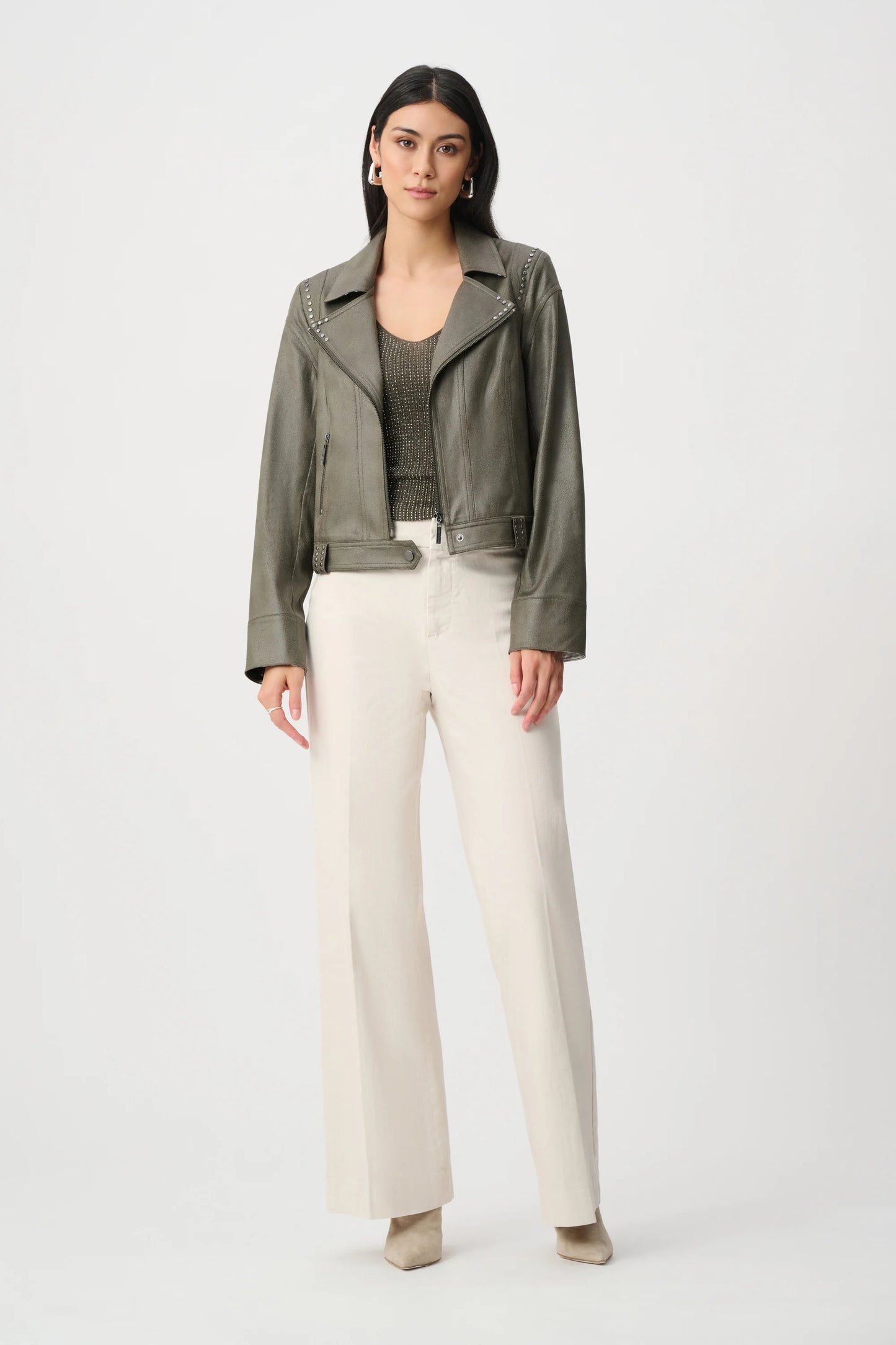 Foiled Faux Suede Moto Jacket