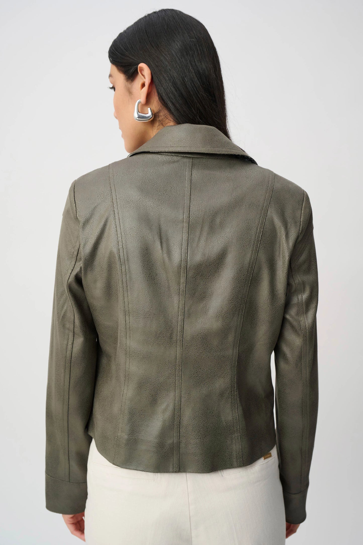 Foiled Faux Suede Moto Jacket