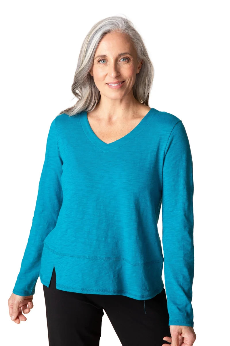 Cotton Seamed Pebble Long Sleeve Tee