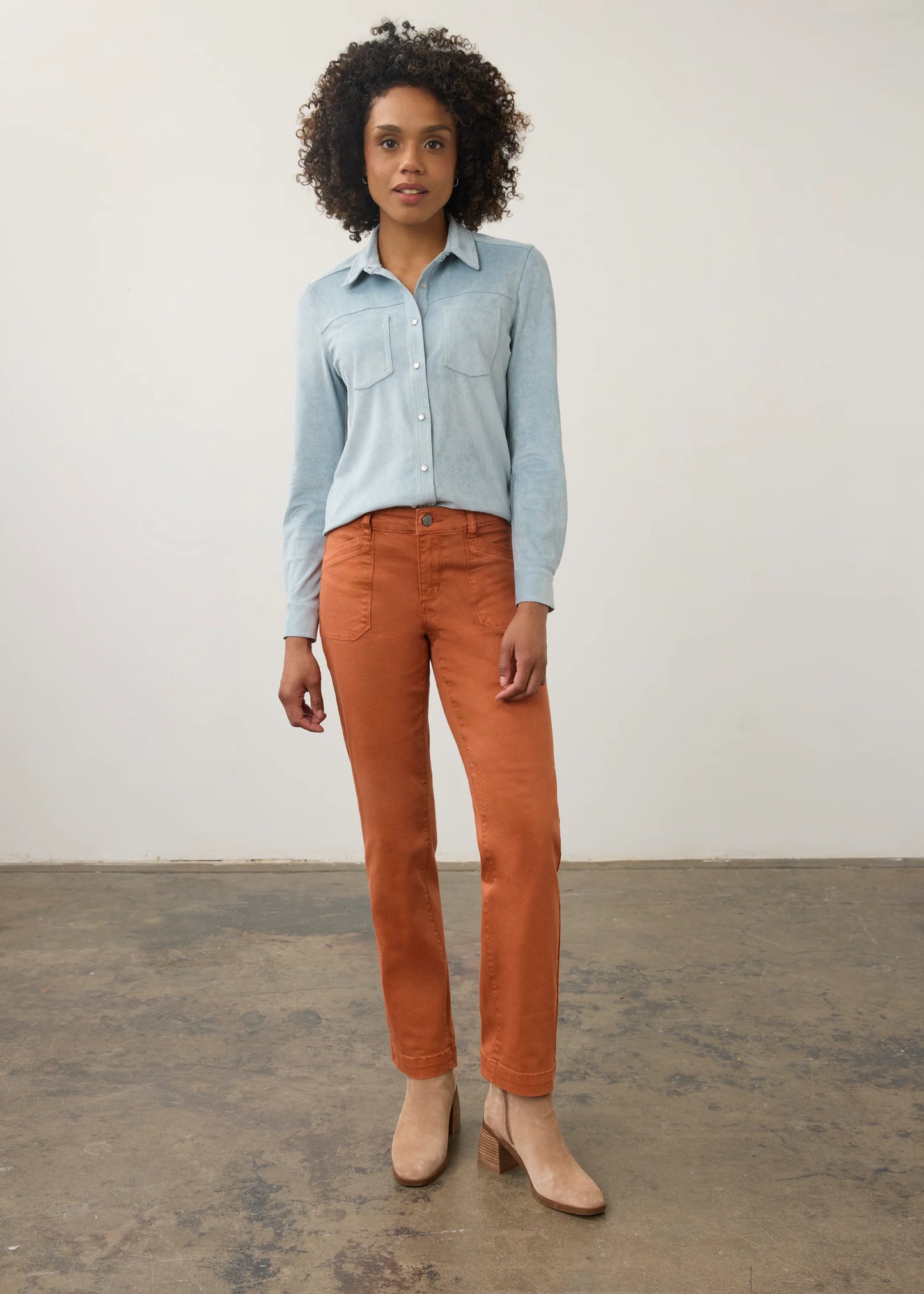 Long Sleeve Suede Shirt