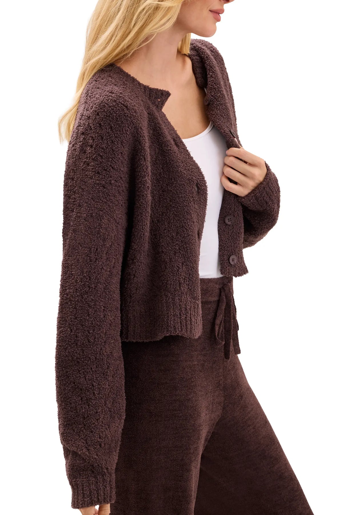 CozyChic Ultra Lite Pointelle Cropped Cardigan