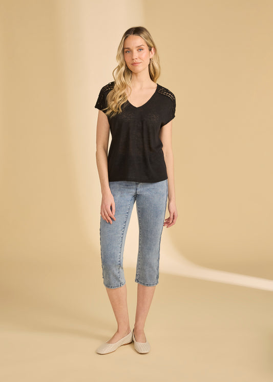 Short Sleeve V-Neck Top