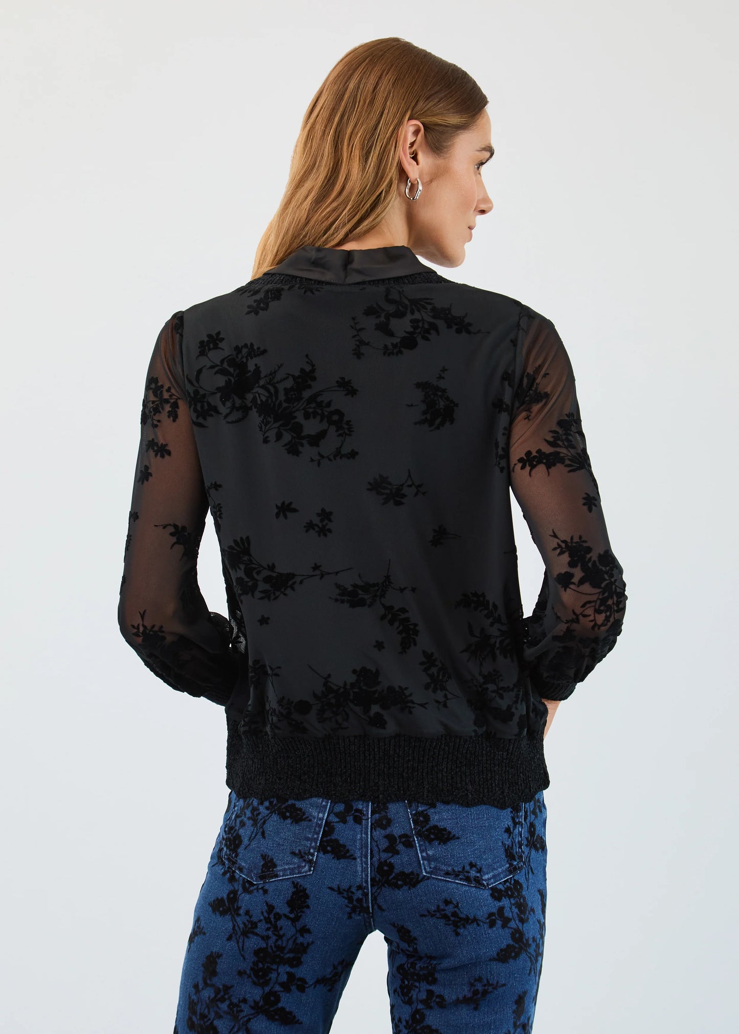 Flocked Mesh Sweatshirt