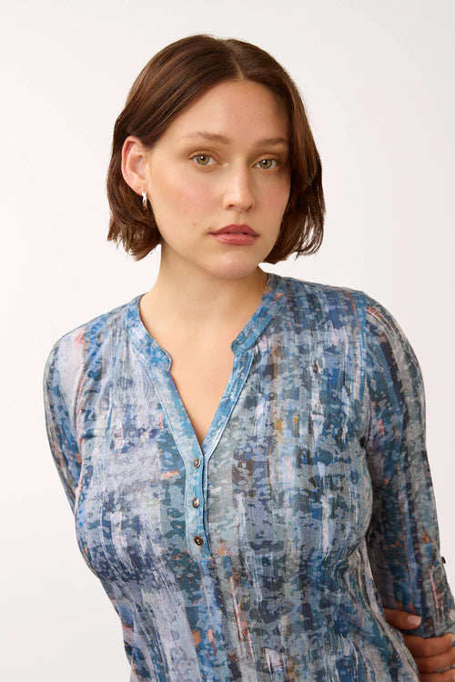 3/4 Sleeve Henley Top
