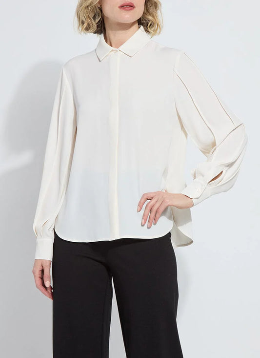 Ivette Pleated Sleeve Blouse