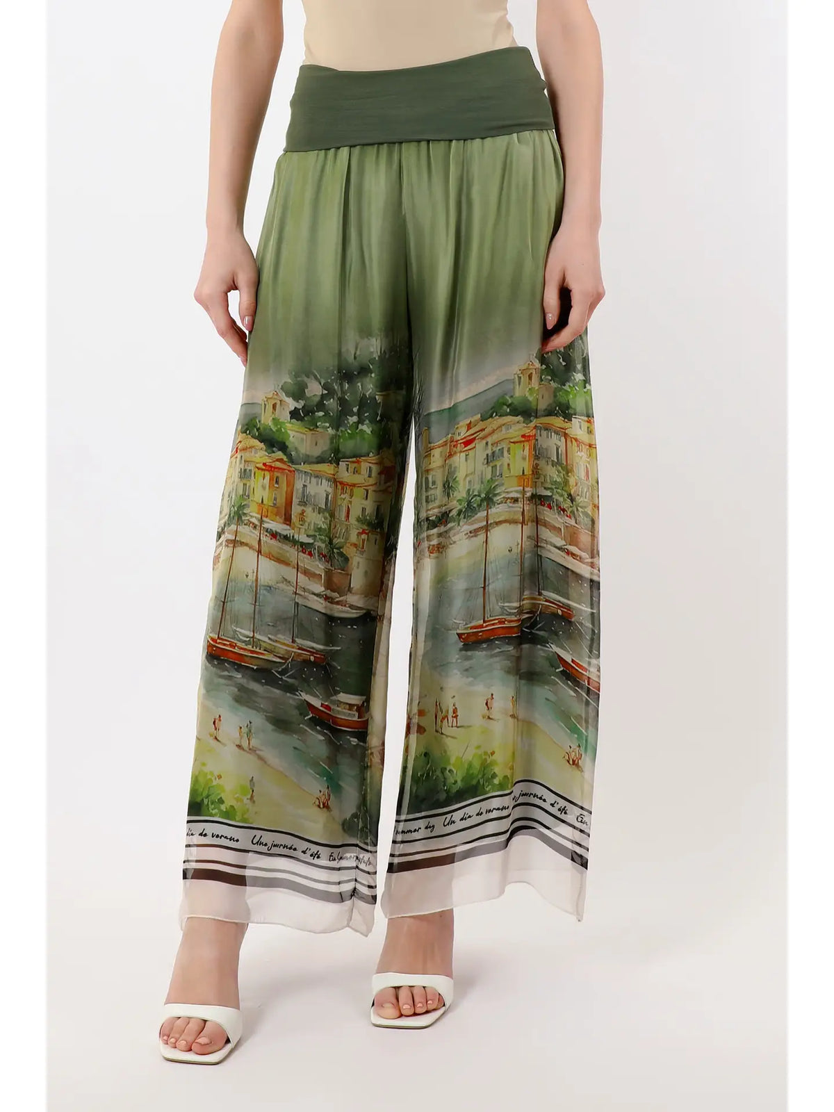 Riva Positano Wide Leg Silk Pant