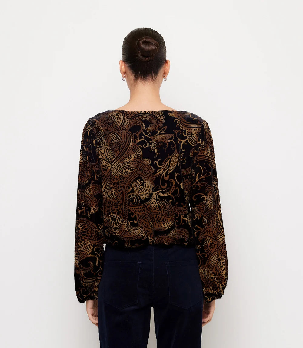 Velvet Burnout Boatneck Top