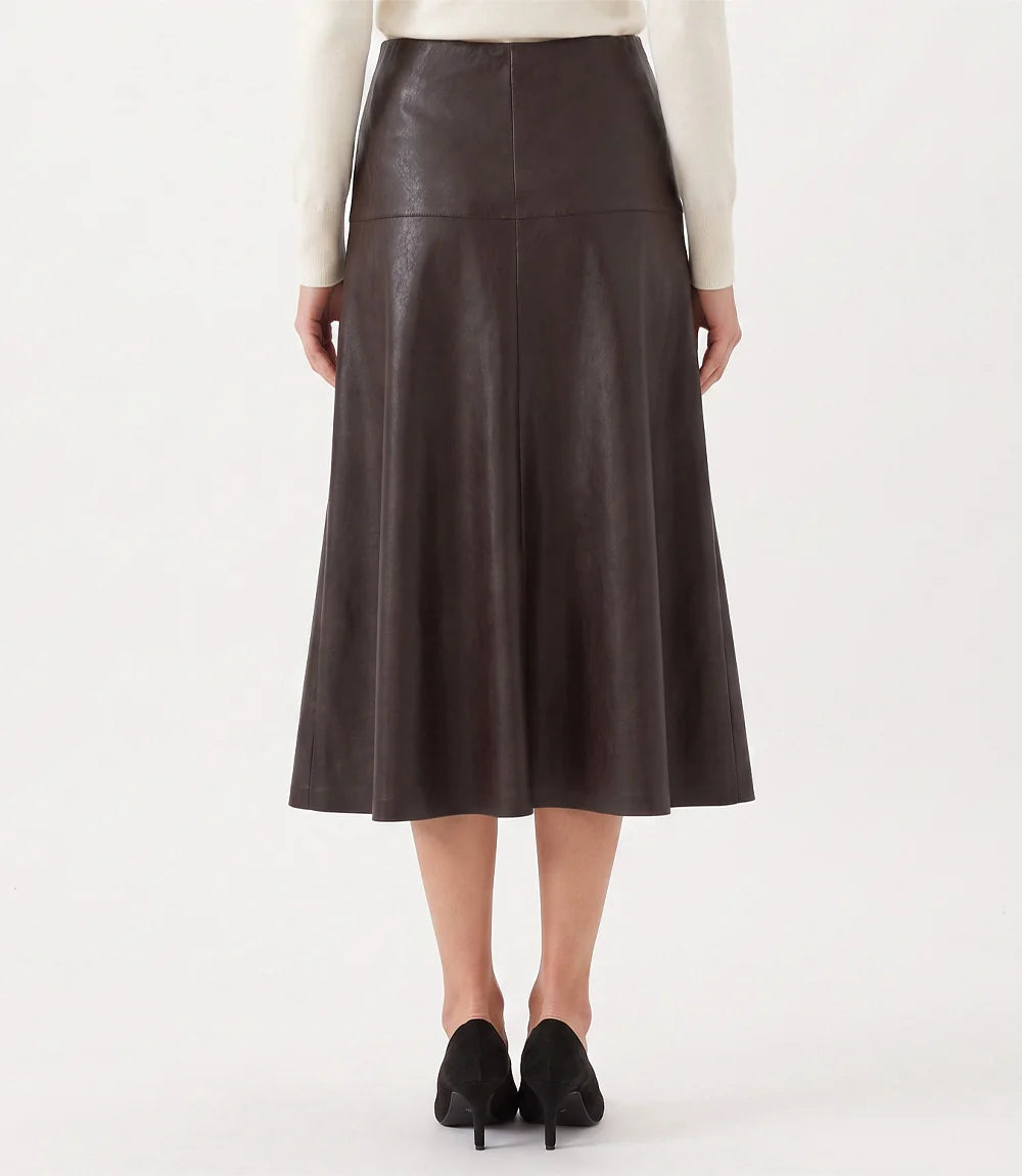 Faux Leather Midi Skirt