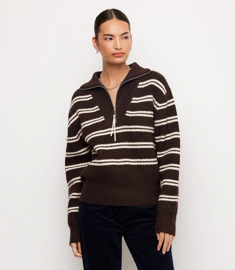 Stripe Half Zip Sweater