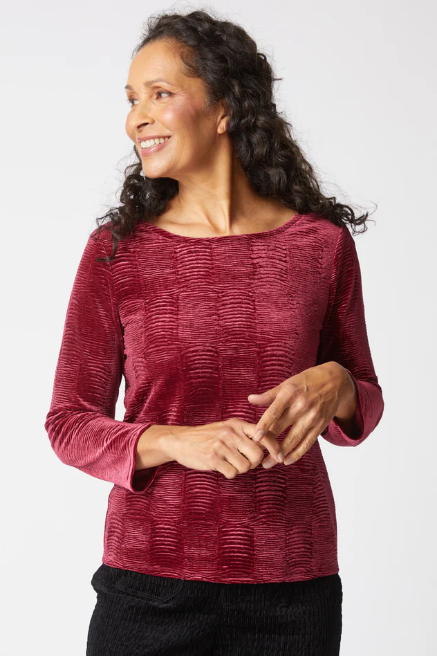 Crinkle Velvet on the Town Top