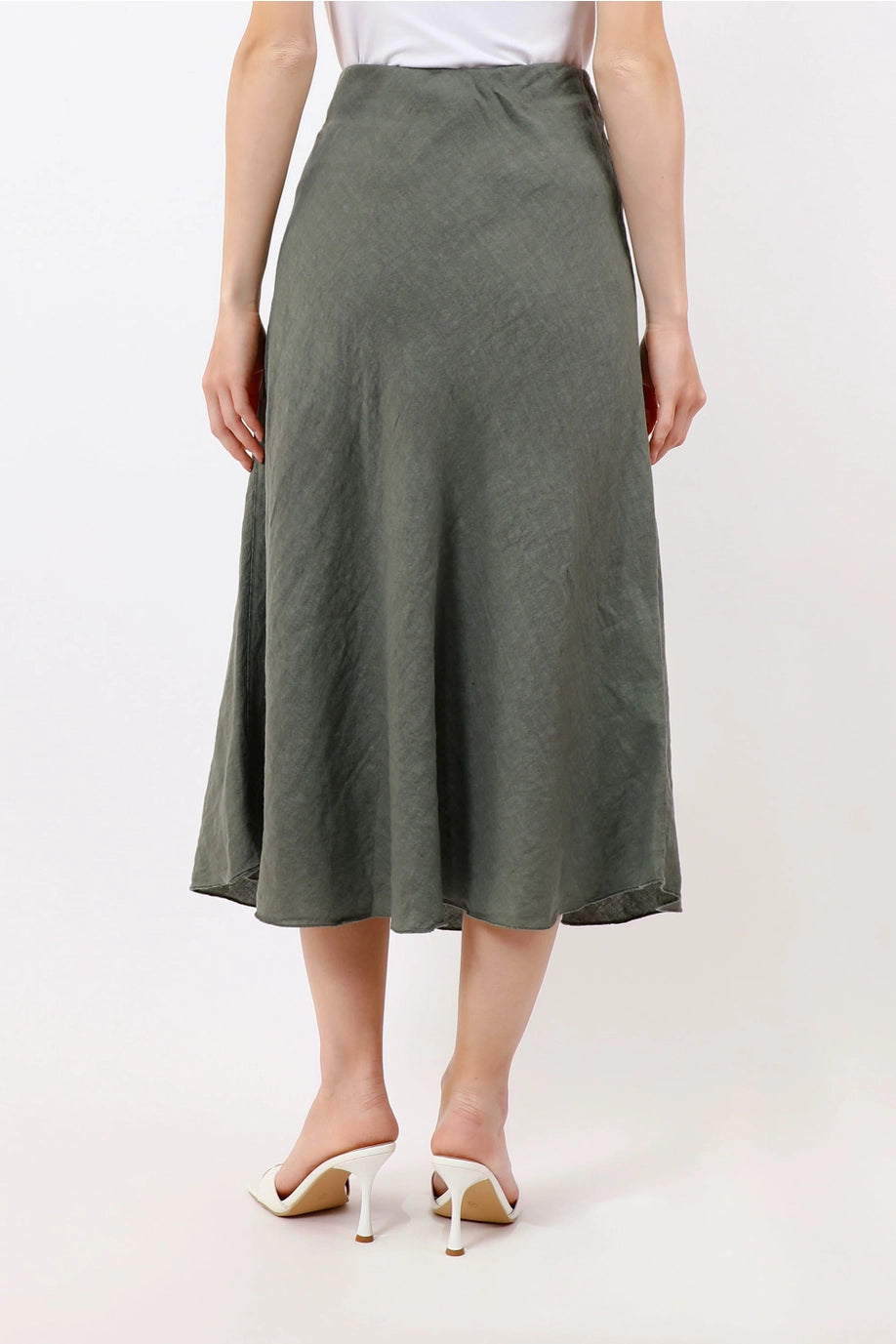 Masha Bias Cut Linen Skirt