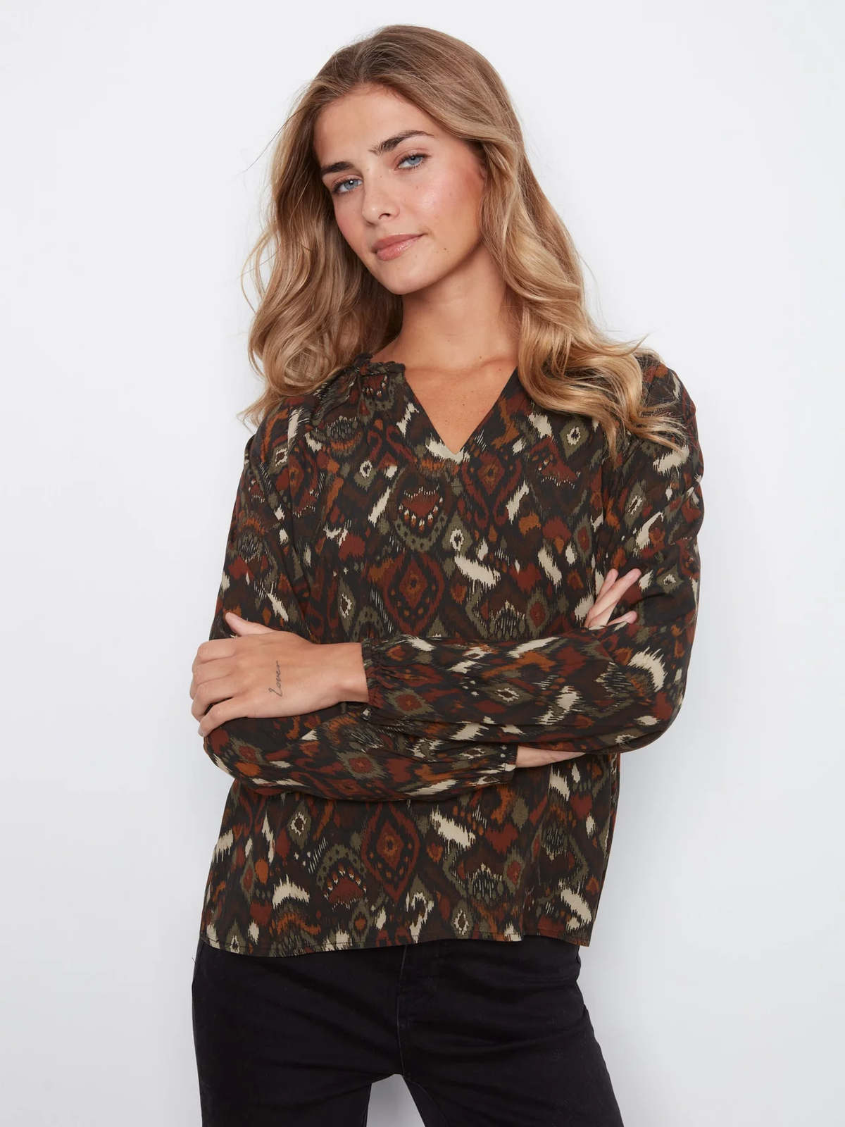 Printed Raglan Blouse